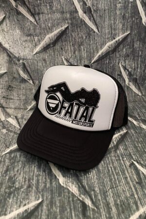 Black Trucker Hat Fatal Motorsports Logo Girl